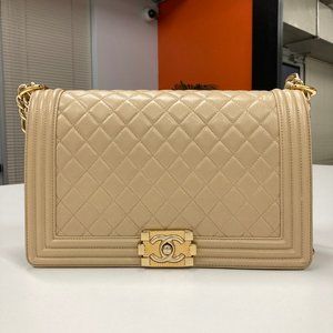 CHANEL New Boy Bag Medium Quilted Lambskin Flap